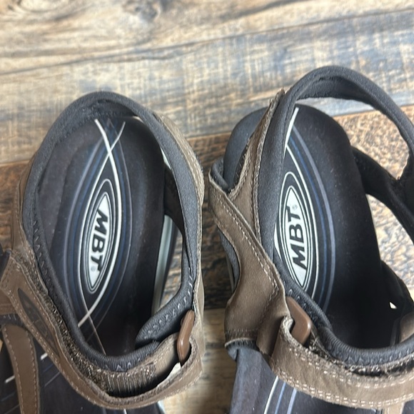 MBT Katika Brown Leather Women's Rocker Bottom Sandals - Picture 9 of 11